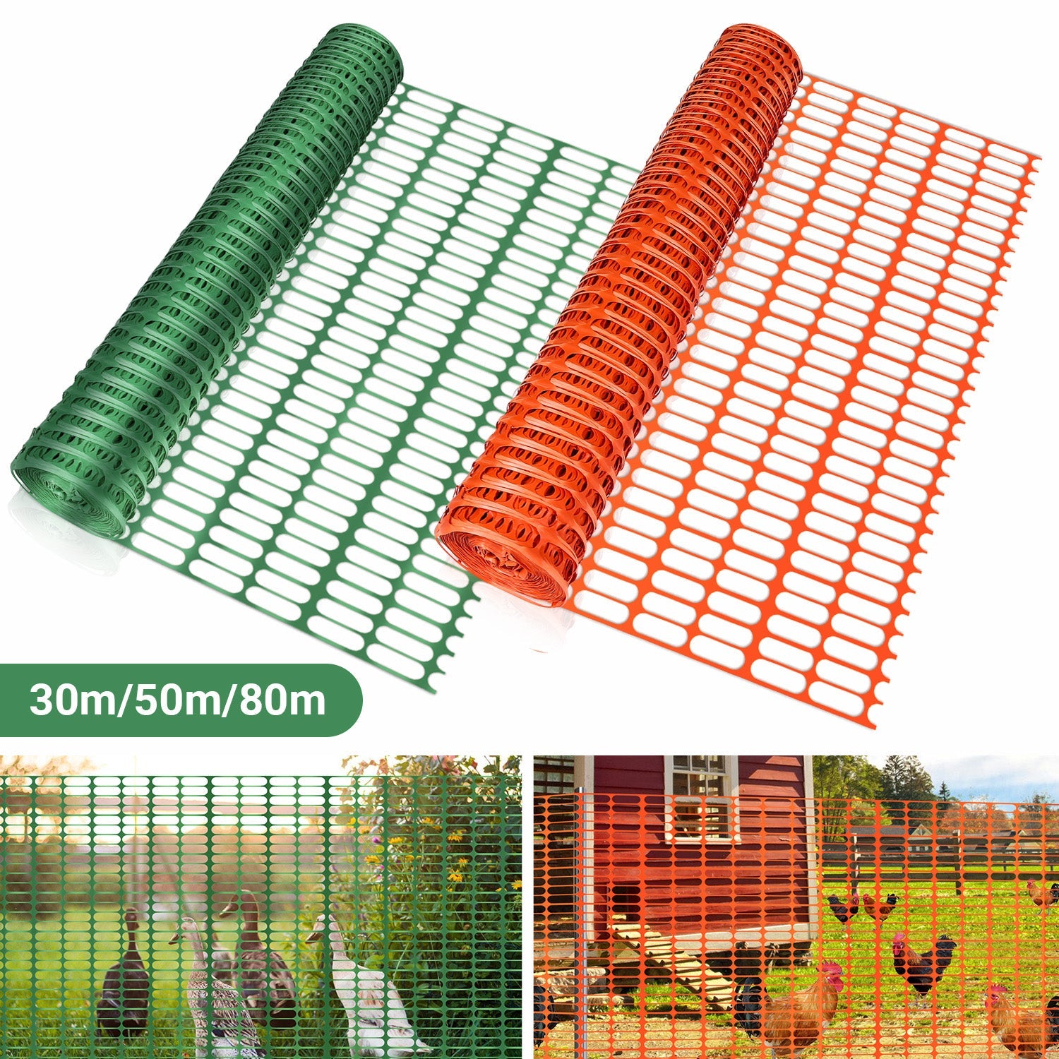 Cosmo Go Zaun Bauzaun Warnnetz Kunststoff 30m/50m/80m