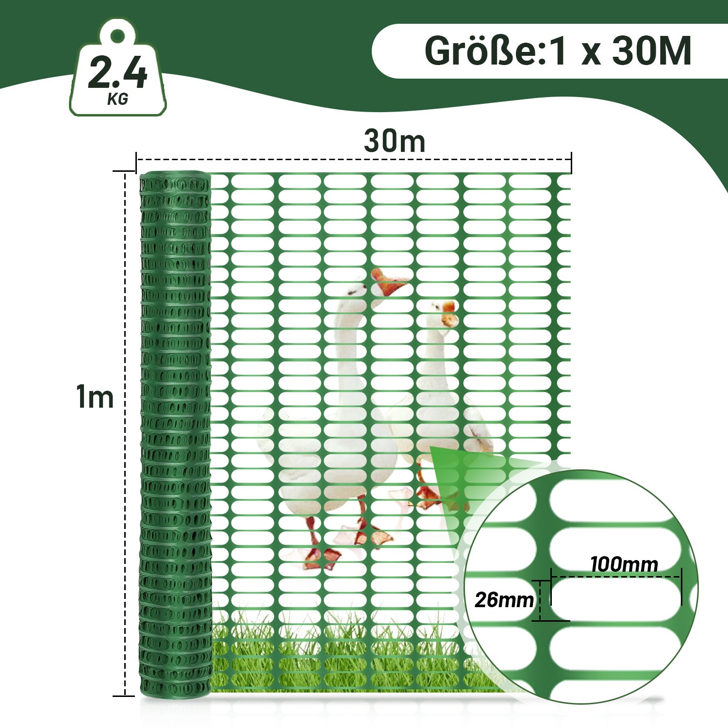 Cosmo Go Zaun Bauzaun Warnnetz Kunststoff 30m/50m/80m