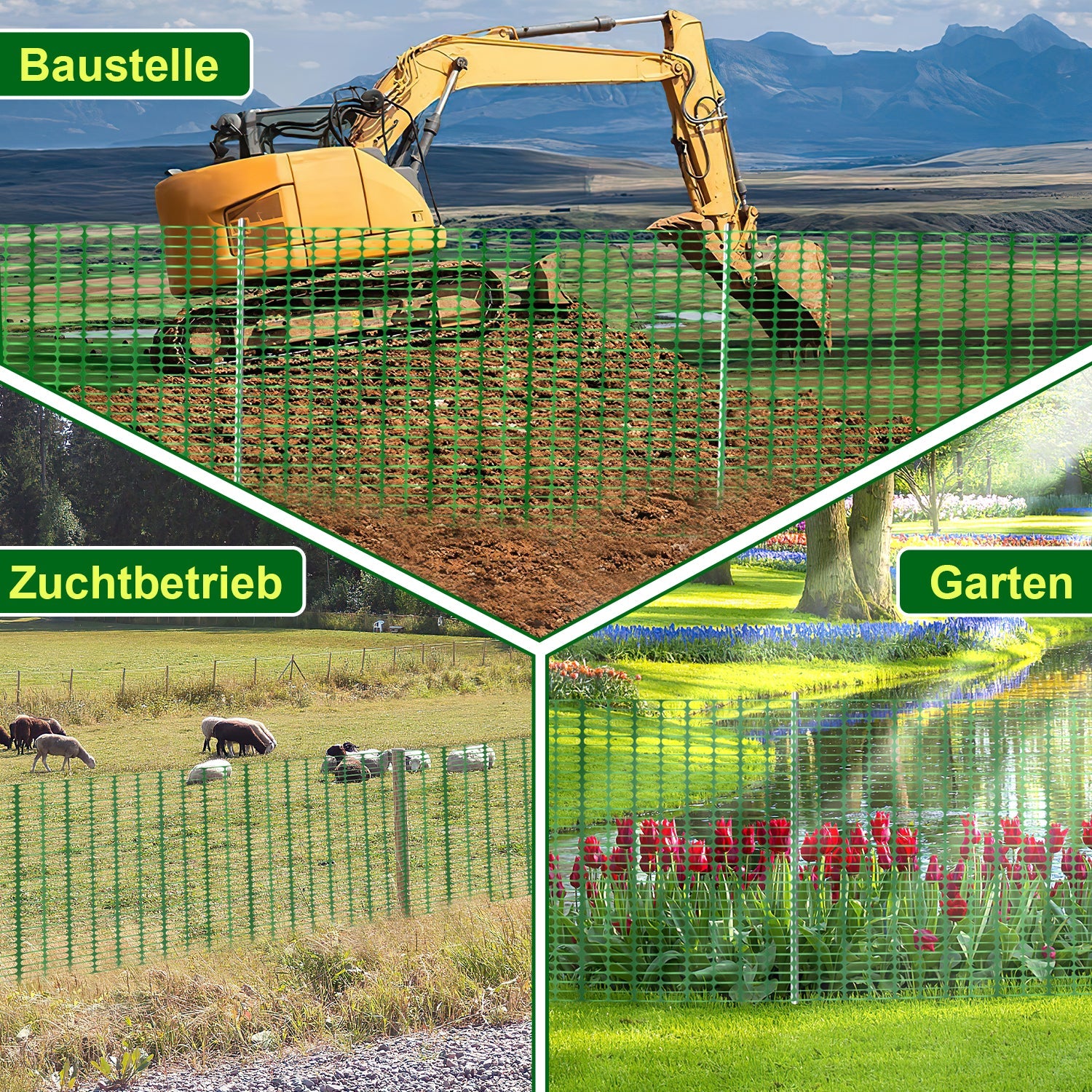 Cosmo Go Zaun Bauzaun Warnnetz Kunststoff 30m/50m/80m