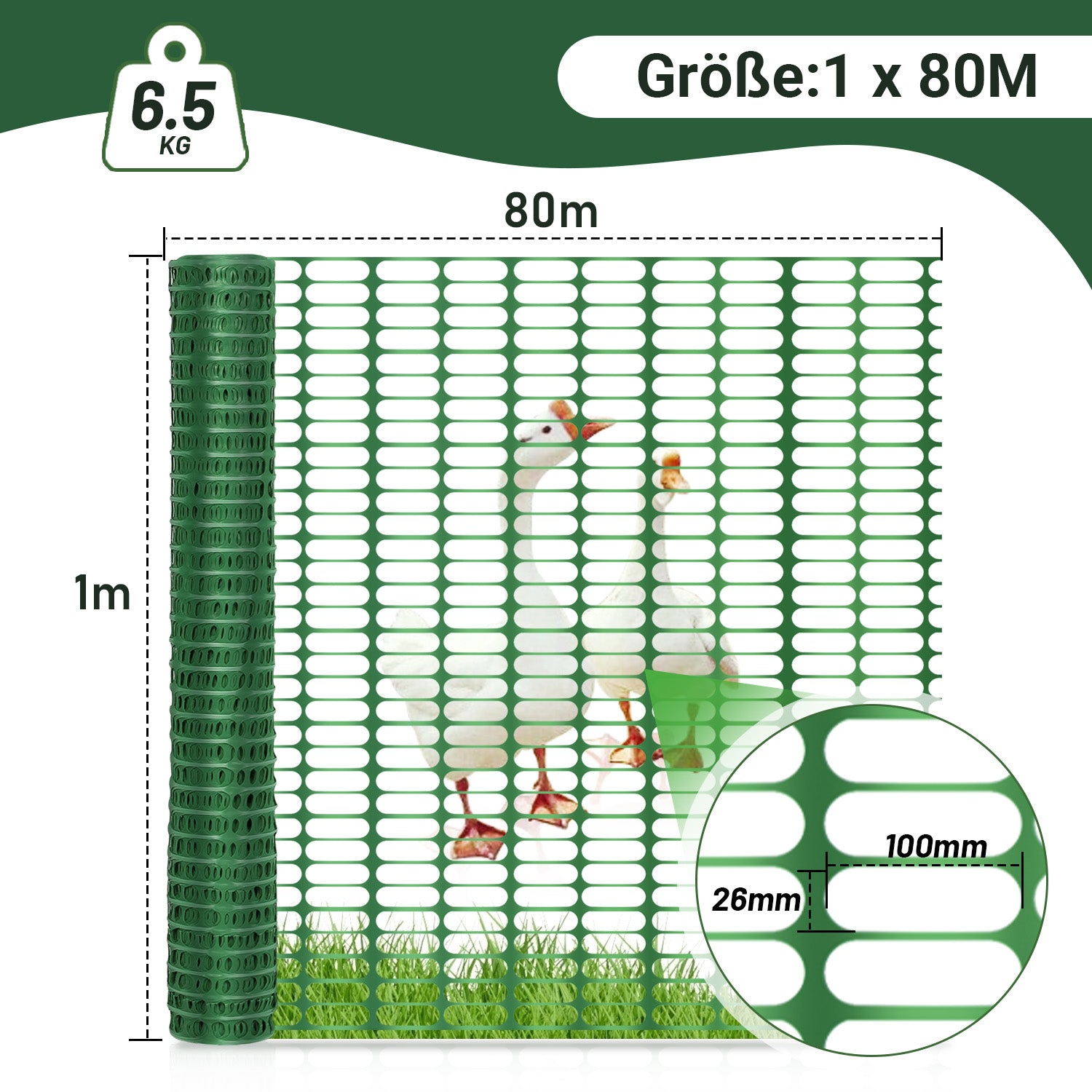 Cosmo Go Zaun Bauzaun Warnnetz Kunststoff 30m/50m/80m