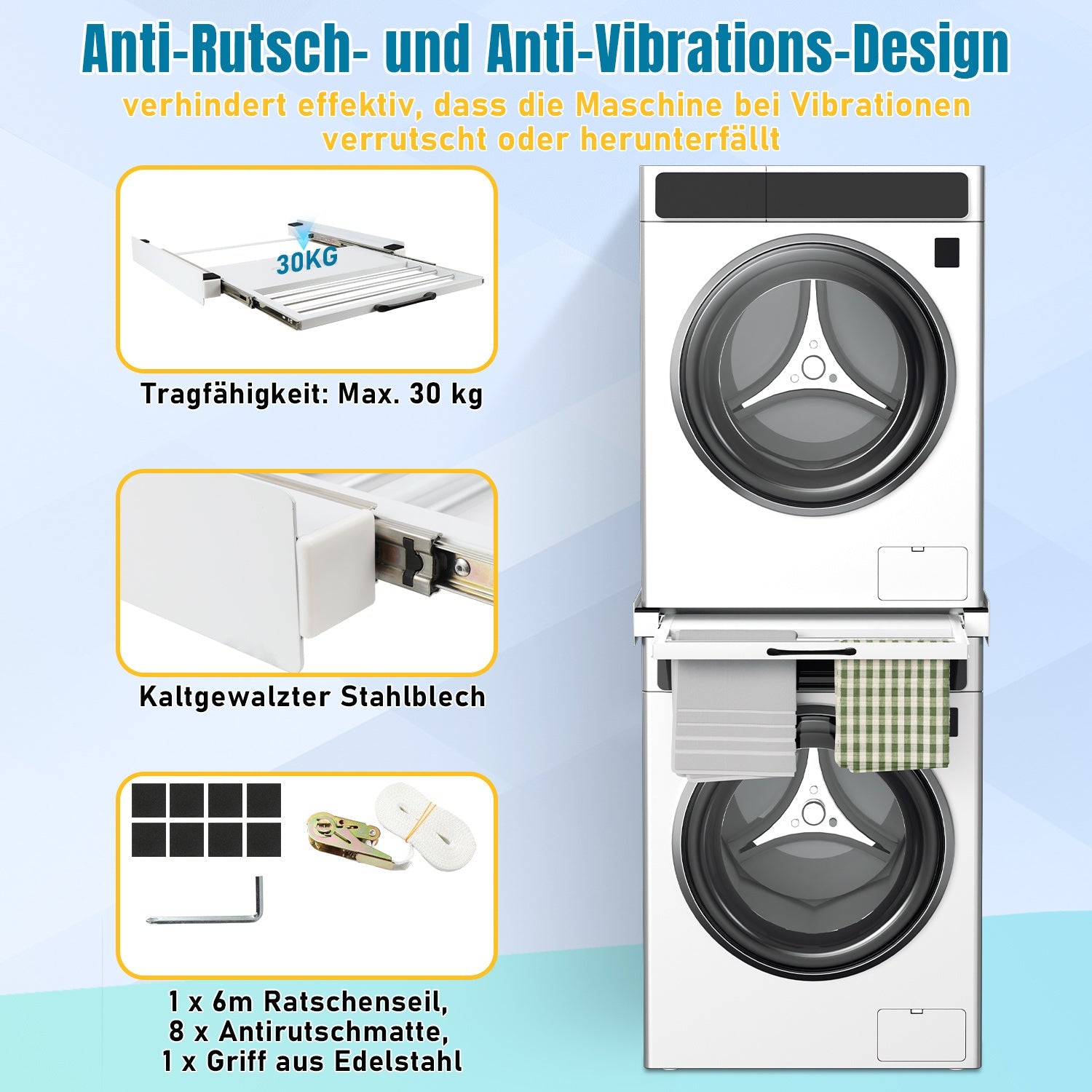 Cosmo Go Zwischenbaurahmen Waschmaschine Universal mit Ausziehbarer