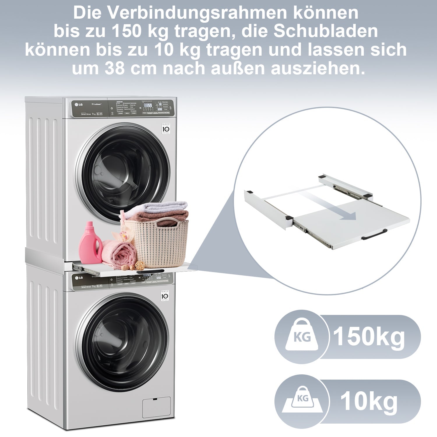 Zwischenbaurahmen für Trockner und Waschmaschine