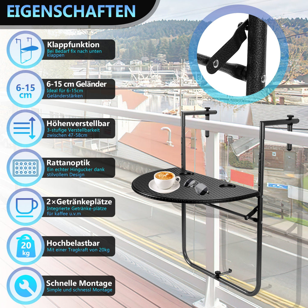 Cosmo Go Balkonhängetisch klappbar Balkontisch