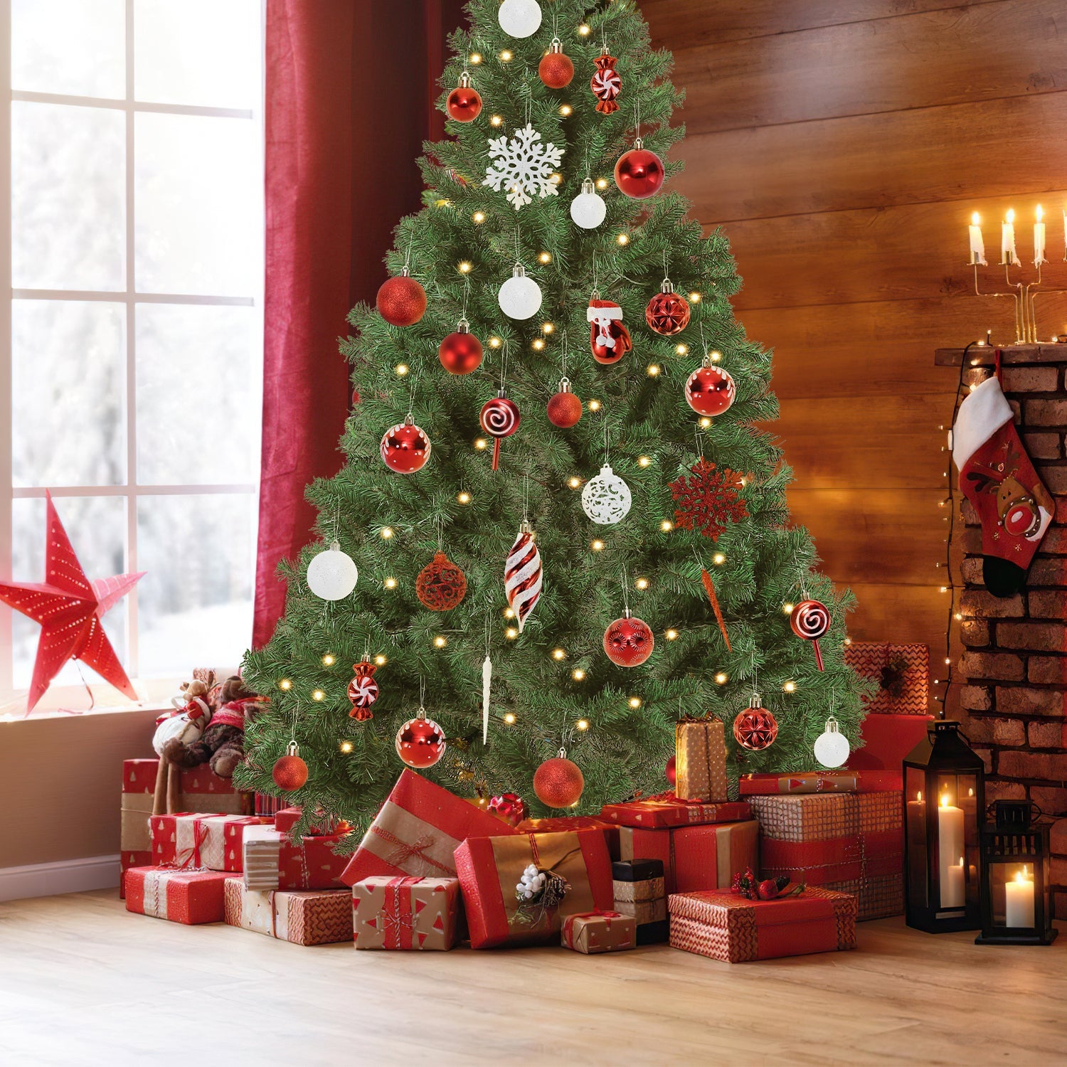 Cosmo Go Weihnachtskugeln Set 130 Christbaumkugeln für Weihnachtsbaum