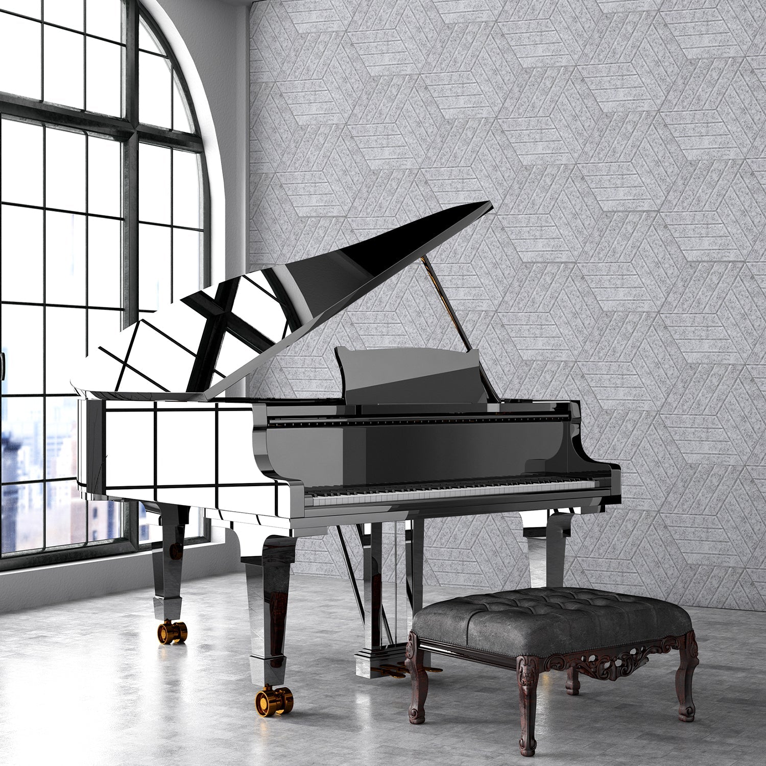 Cosmo Go Akustikplatten Wandpaneele Selbstklebend 12/18 Stück Hexagonal Schlieren