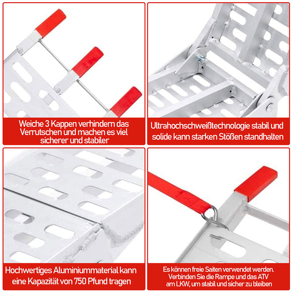 Cosmo Go Auffahrrampe Klappbar 340kg Faltbare Alu Motorradrampe