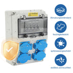 Cosmo Go Wandverteiler mit 4xSchuko-Steckdose16A 250V, 4xCEE Steckdosen 16A 1P