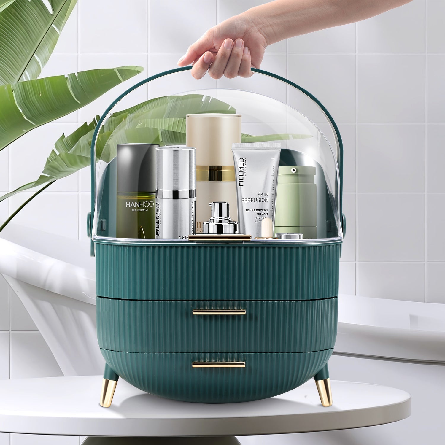 Cosmo Go Kosmetik Aufbewahrungsbox 3-lagig mit Deckel
