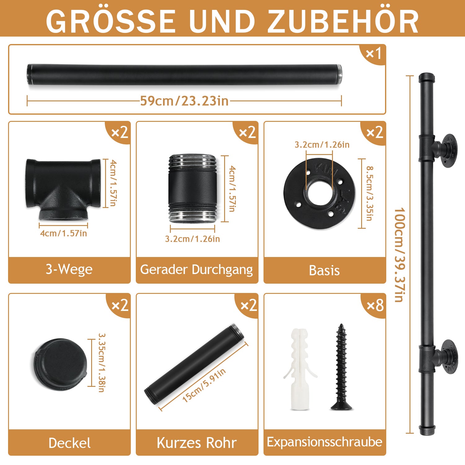Cosmo Go Handlauf Treppe Edelstahl Handlauf Schwarz