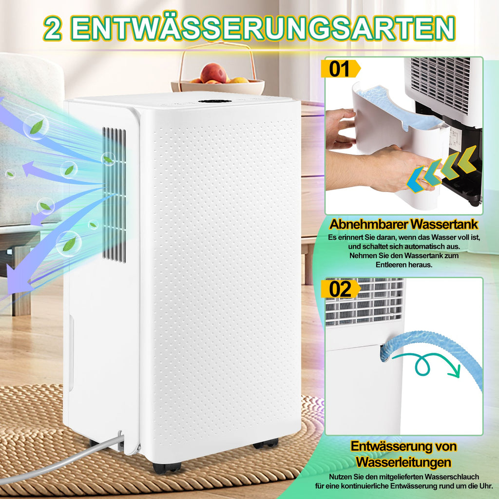 Cosmo Go Luftentfeuchter 16L mit Timerfunktion, Wäschetrockungsfunktion, Abtaufunktion