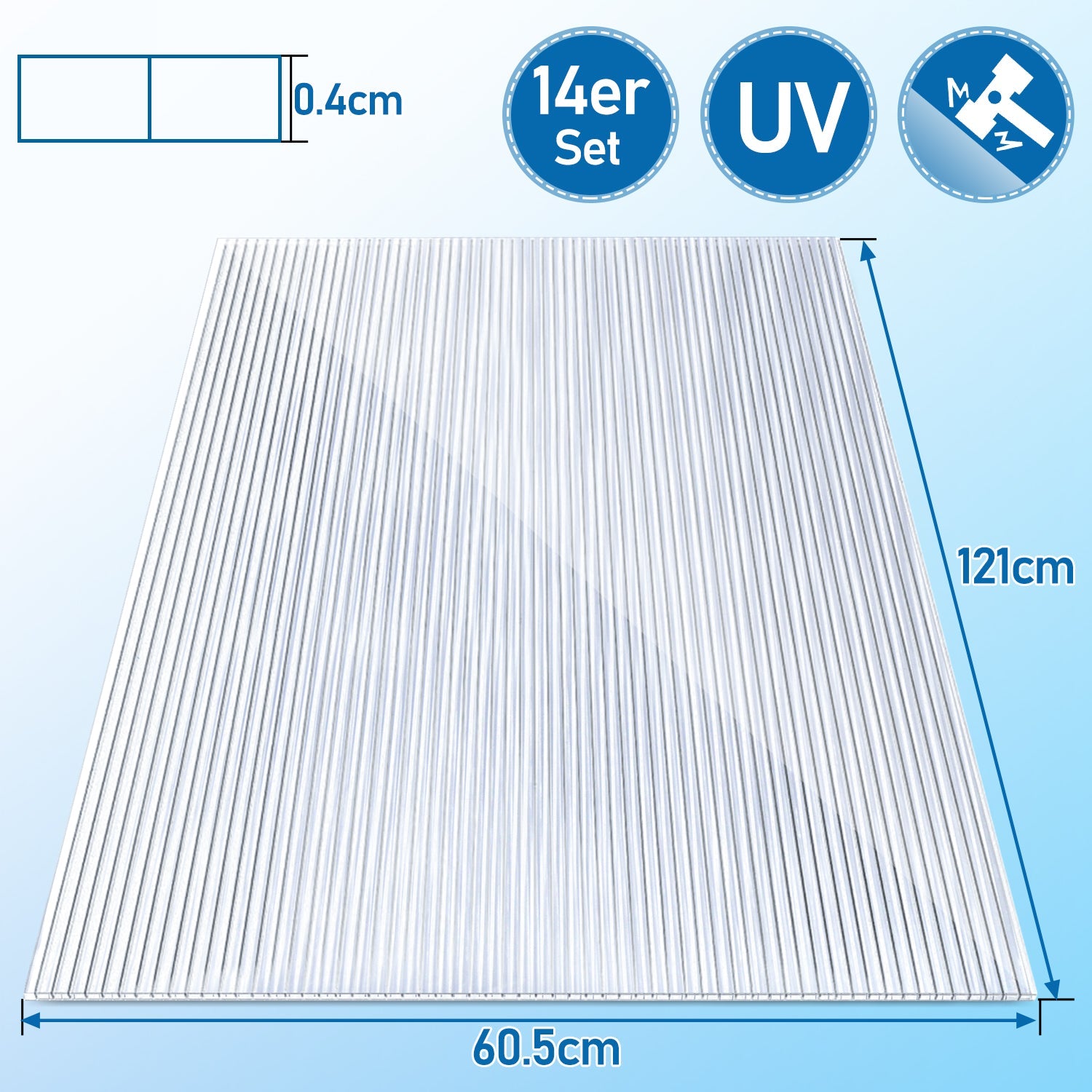 Cosmo Go Doppelstegplatte Gewächshaus Platten 4mm 14 Stück