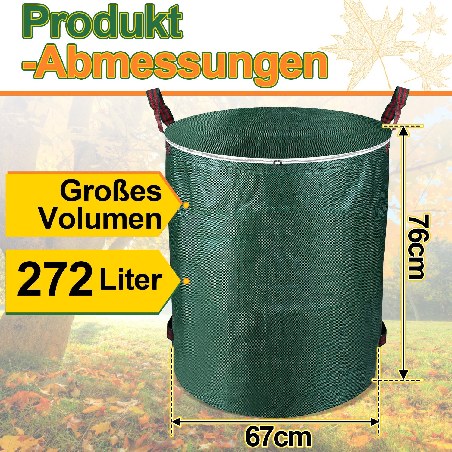 Cosmo Go Gartenabfallsack Gartensack 272L mit Deckel