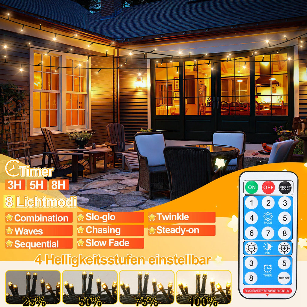 Cosmo Go Solar Lichterkette mit Fernbedienung 30m-100m