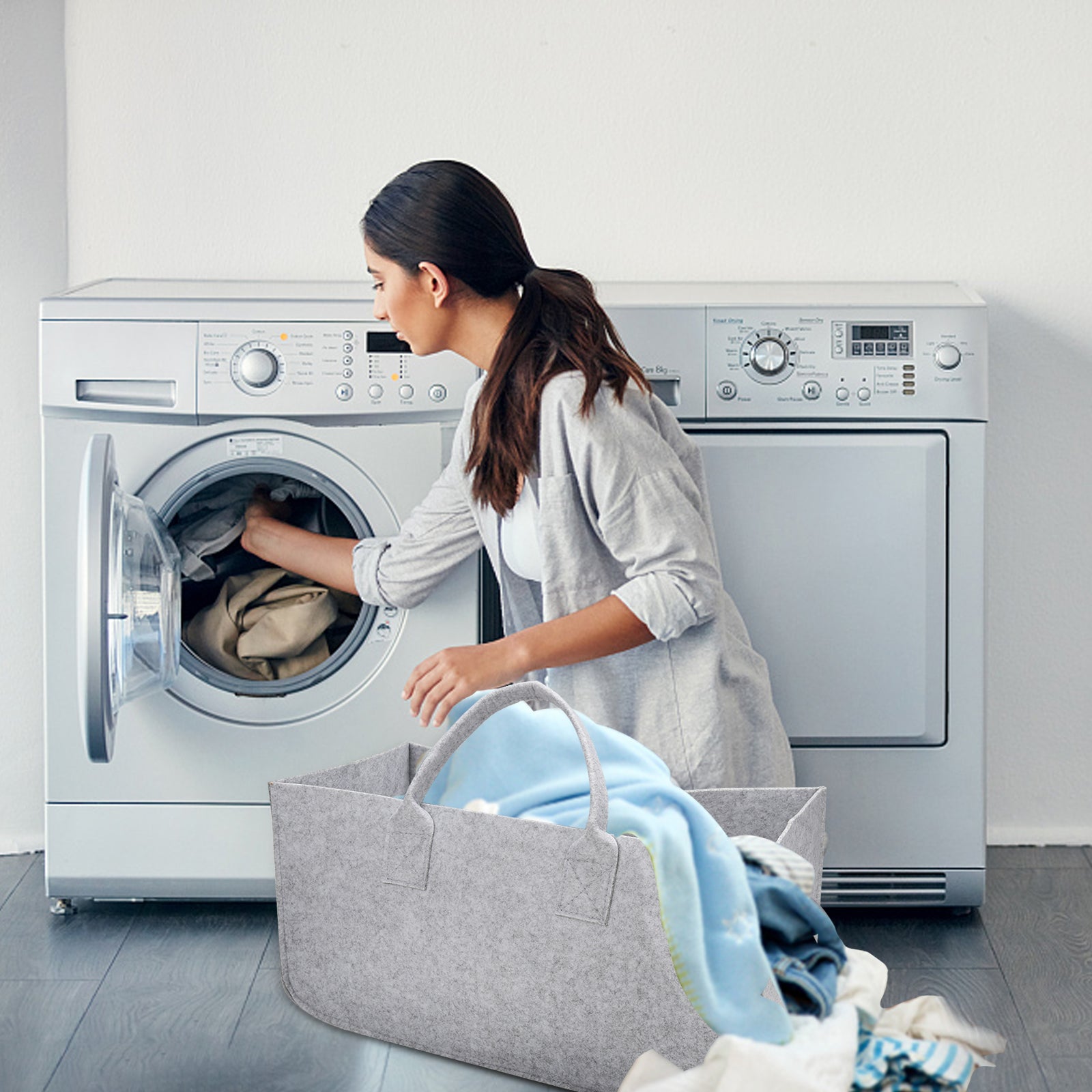 Cosmo Go 2x Filztasche Kaminholztasche Brennholzkorb Faltbar 30L