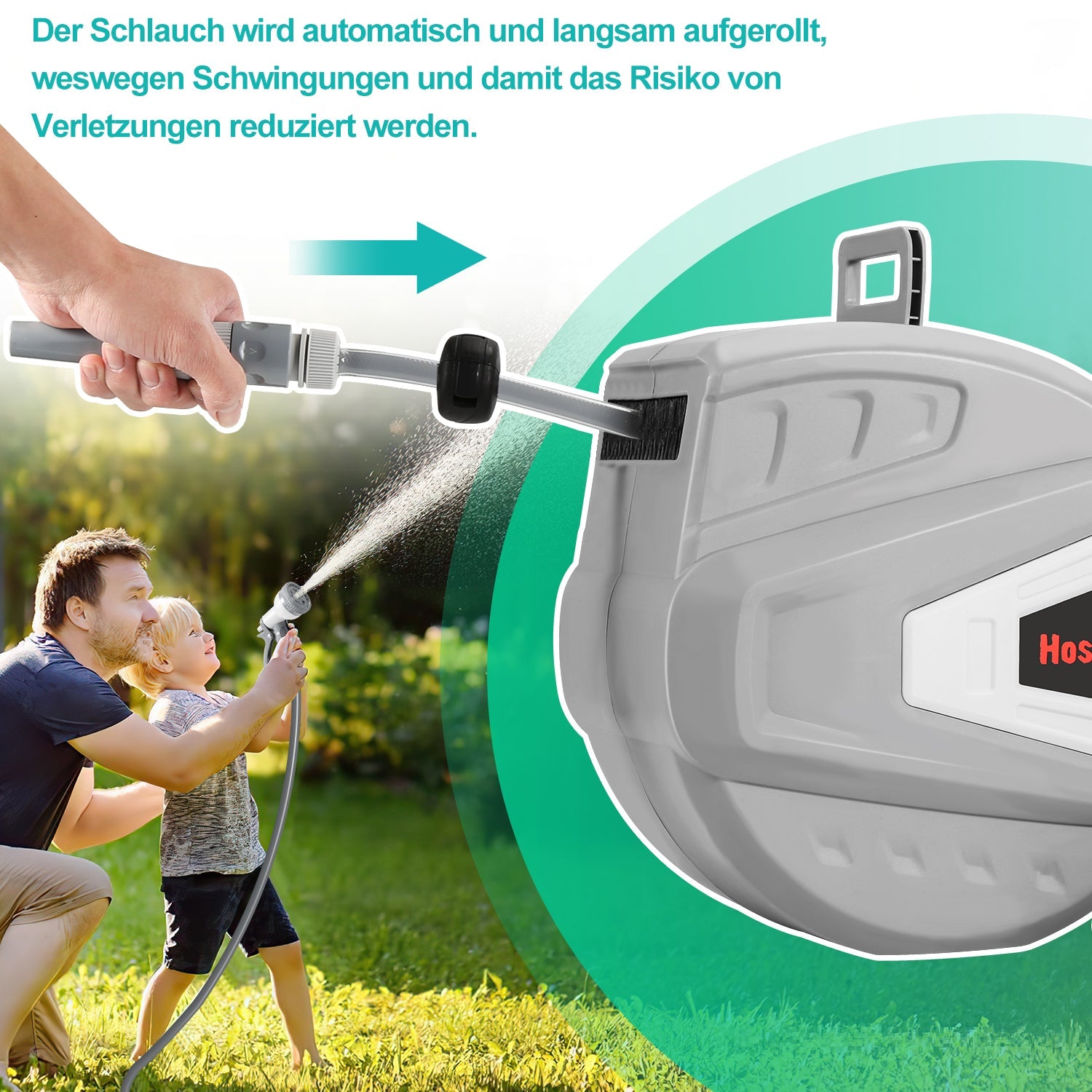 Cosmo Go Schlauchtrommel mit Handbrause und Gartenschlauch