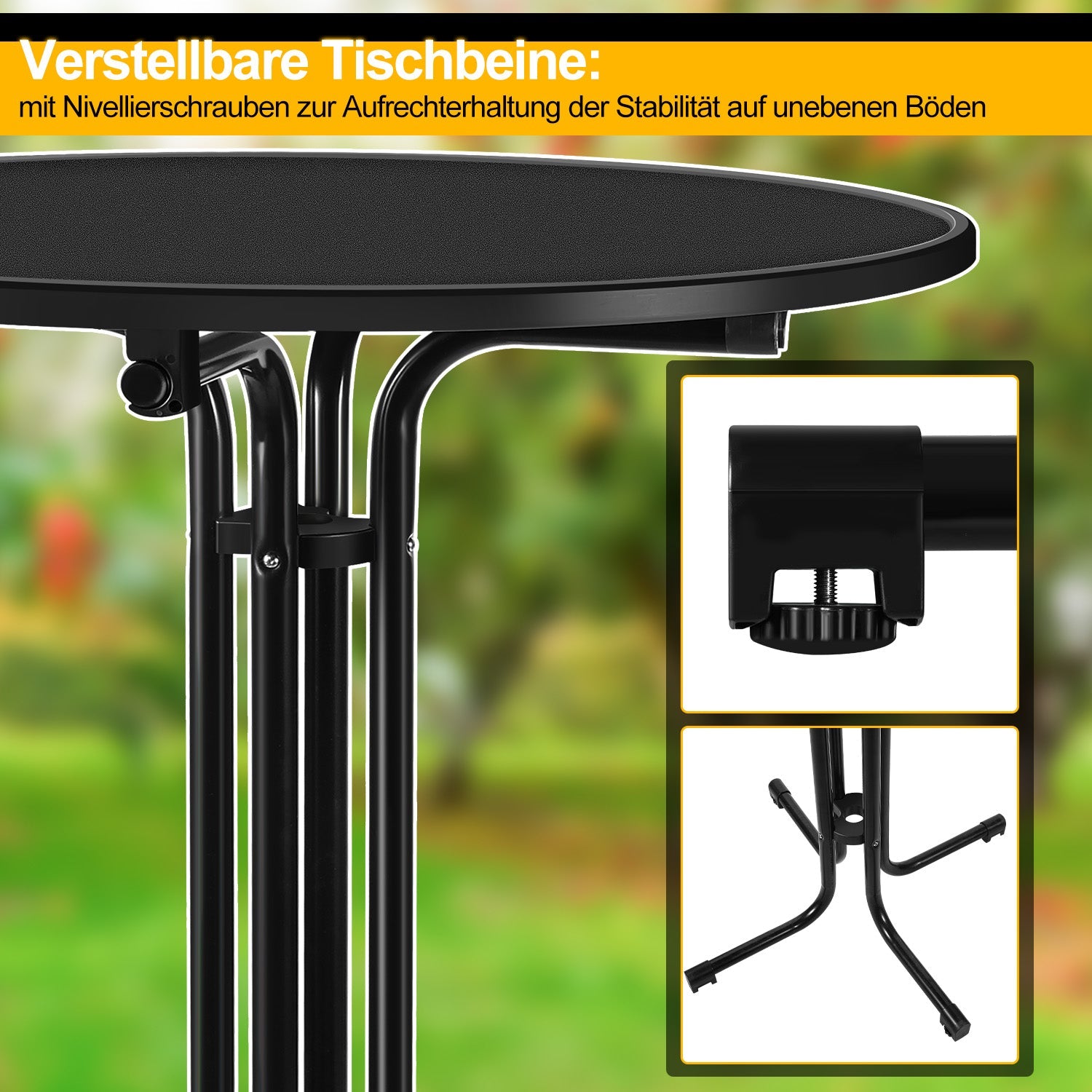 Cosmo Go Stehtisch klappbar Ø80cm mit Husse