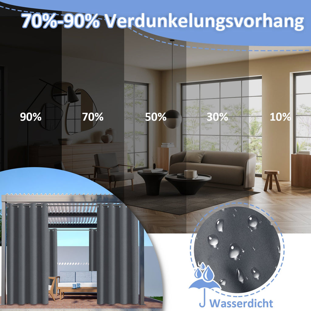 Cosmo Go Outdoor Vorhang Wasserdicht mit Ösen