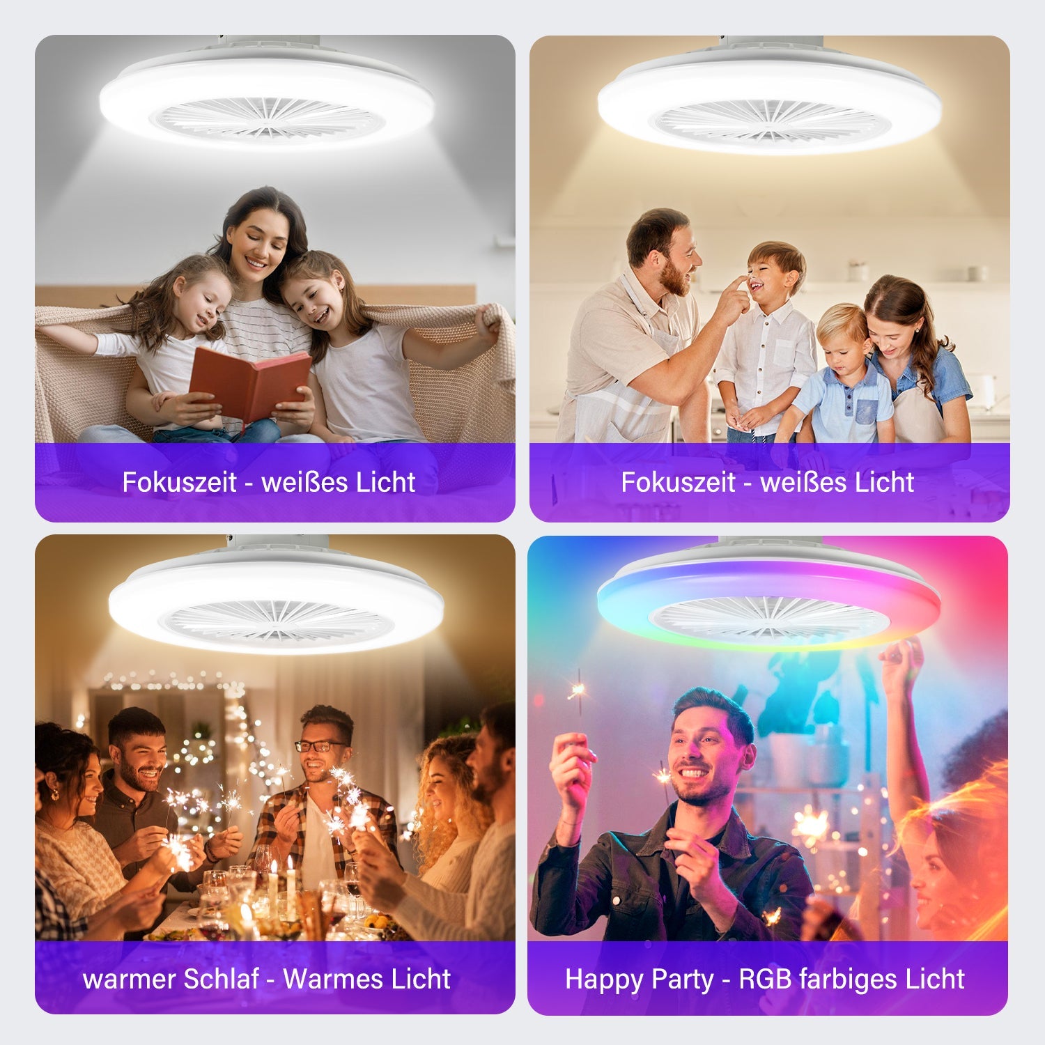 Cosmo Go Deckenventilator mit Beleuchtung RGB mit Fernbedienung