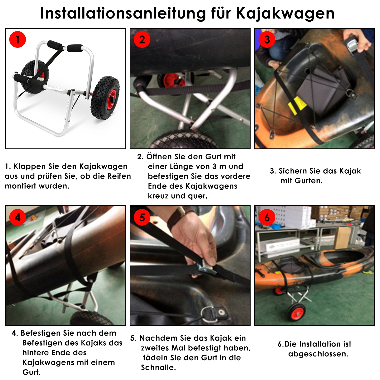 Cosmo Go Faltbarer Kajakwagen Bootswagen 75kg
