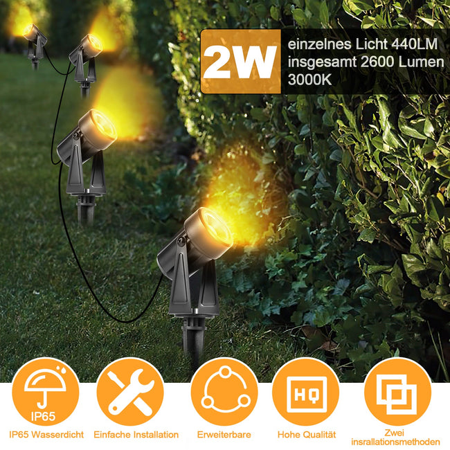 Cosmo Go LED Gartenbeleuchtung Gartenleuchte Warmweiß IP65 6er Set Main Image