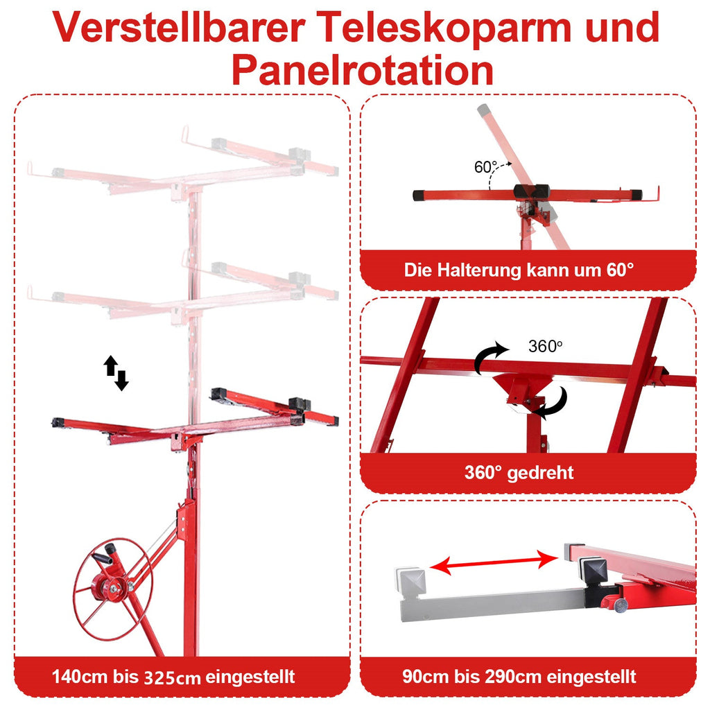Cosmo Go Plattenheber 68 kg Traglast klappbar Höhenverstellbar 140cm -325cm