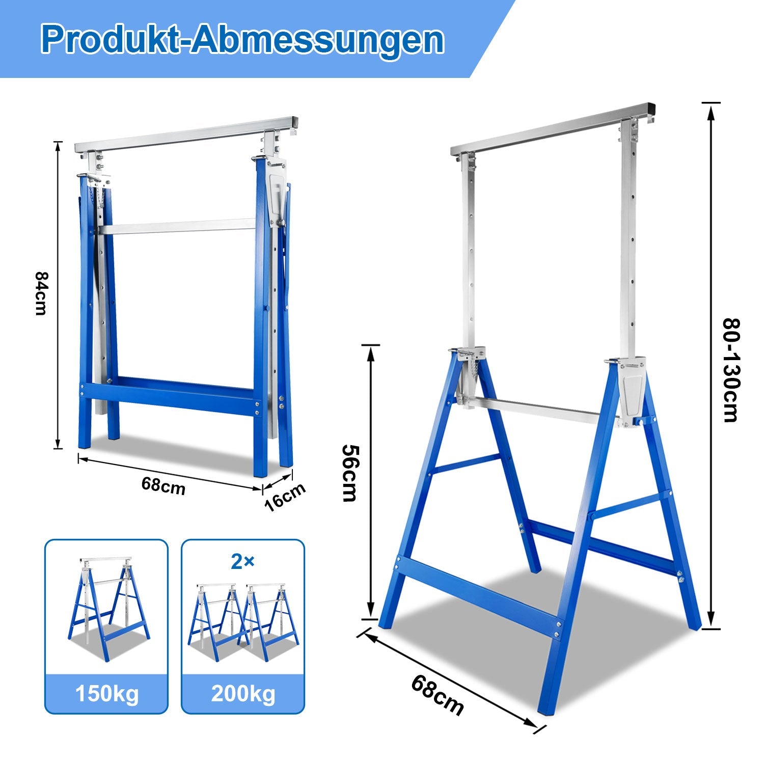 Cosmo Go 2x Gerüstbock Klappbock 7-fach höhenverstellbar