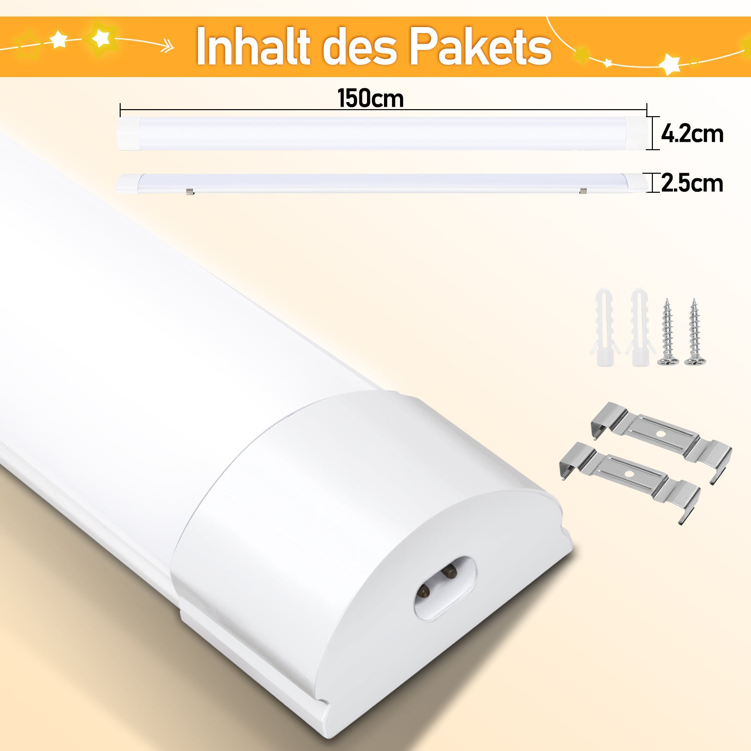Cosmo Go LED Feuchtraumleuchte Neutralweiß 18W/36W/48W