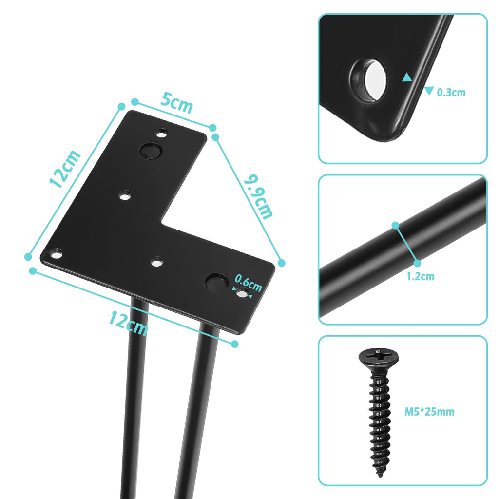 Cosmo Go Hairpin Legs Tischbeine Metall schwarz