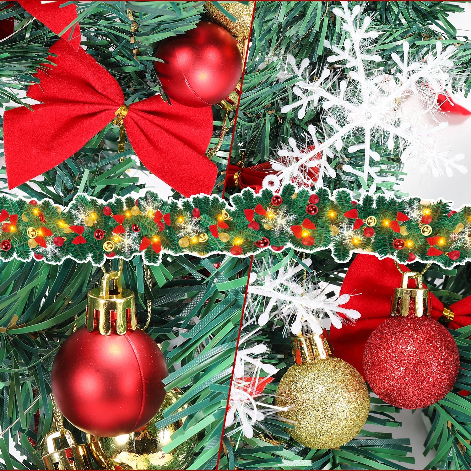 Cosmo Go Weihnachtsgirlande 100 LEDs mit Deko und Fernbedienung 5m