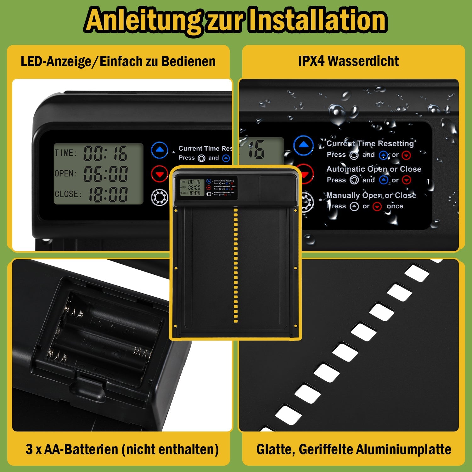 Cosmo Go Hühnerklappe Automatische Zeitschaltuhr