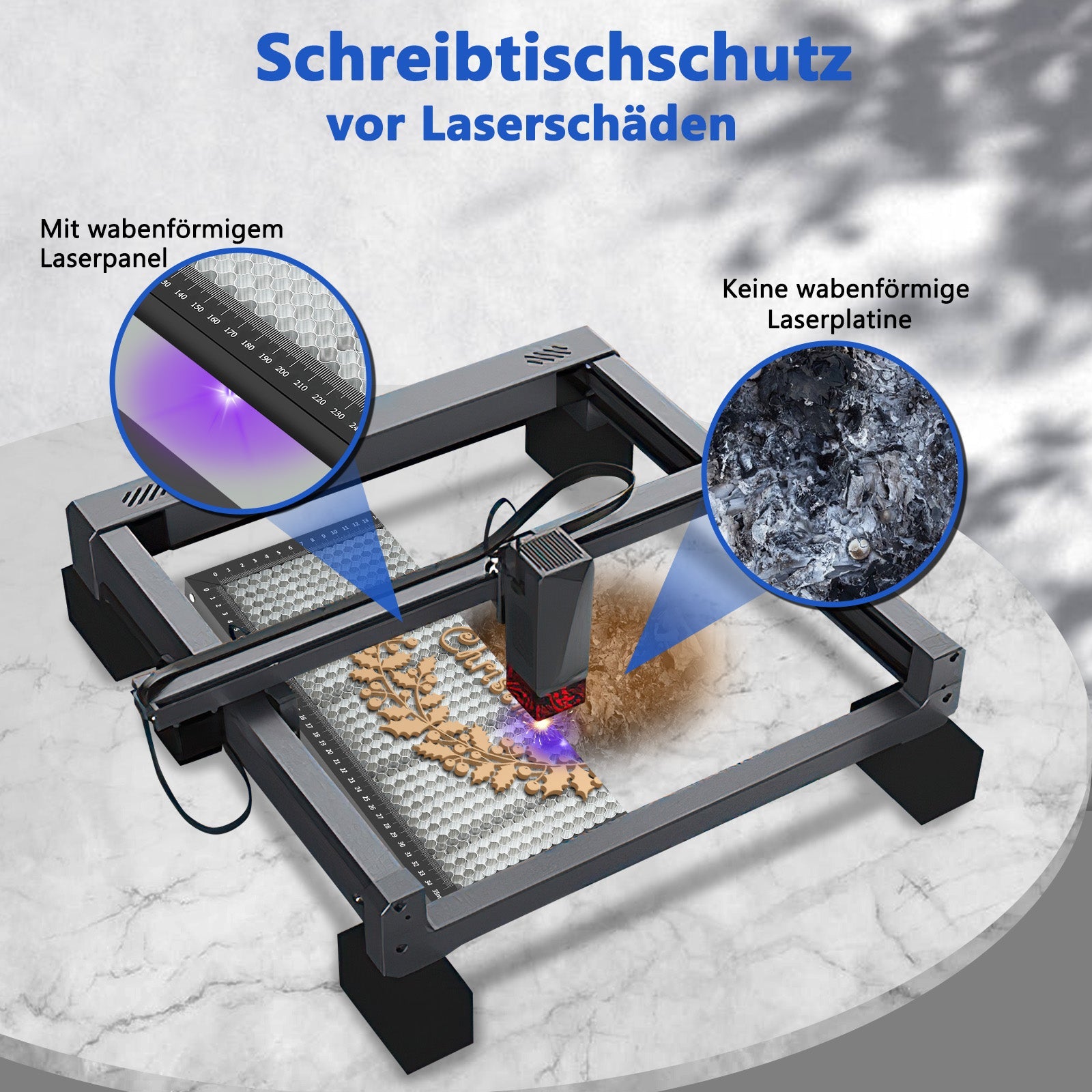 Cosmo Go Wabentisch für Laser Graviermaschine 400x400x22mm