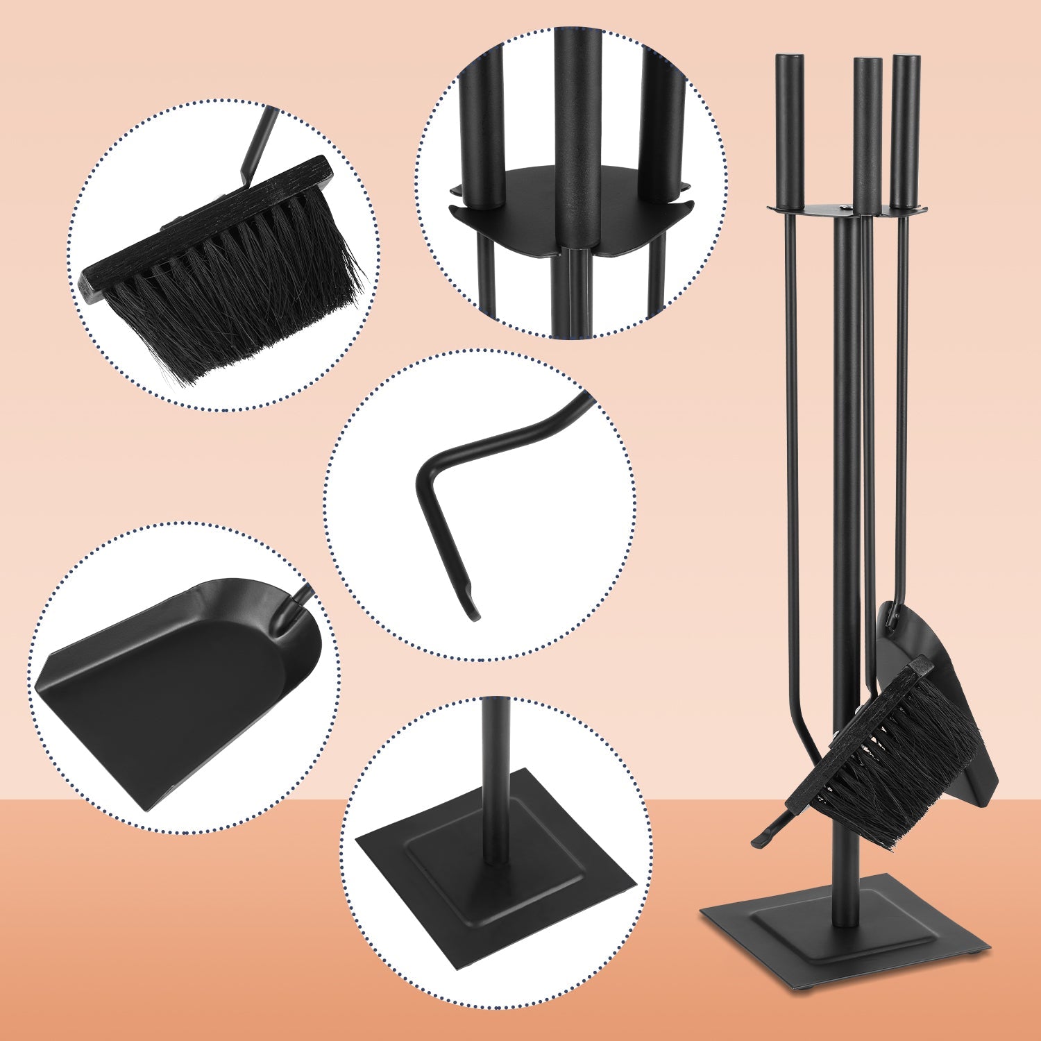 Cosmo Go Kaminbesteck 3 teilig Edelstahl Kaminbesteck Set