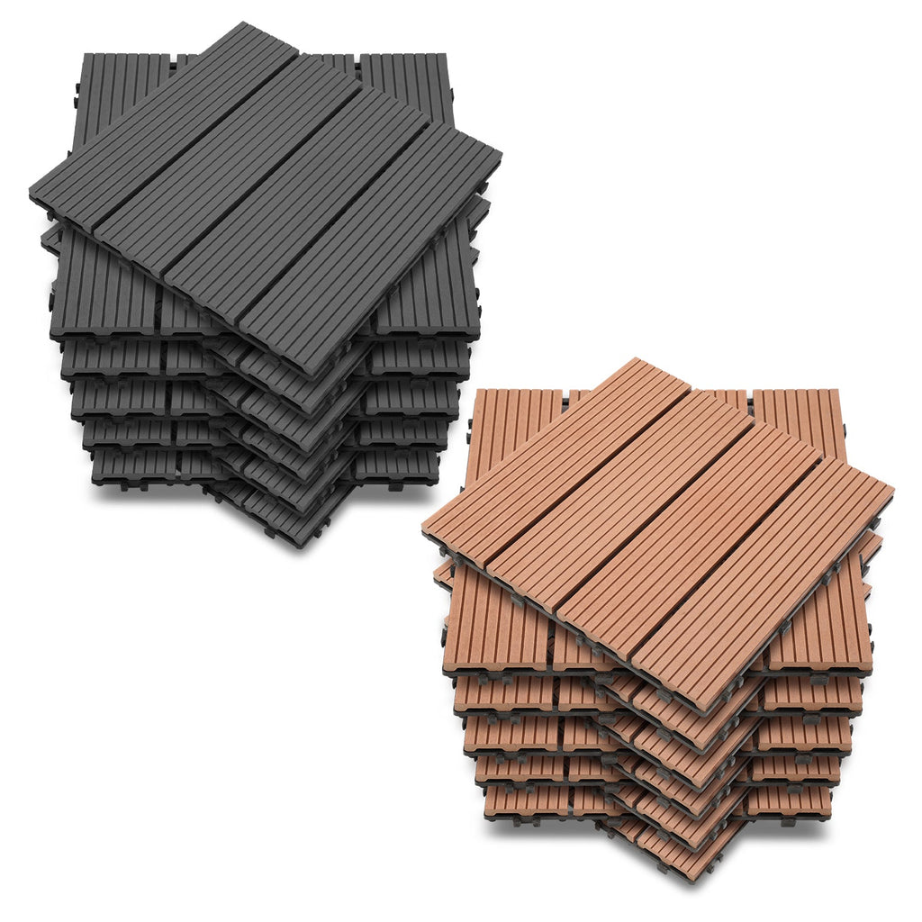 Cosmo Go WPC Terrassenfliesen 30x30 cm 11er Set in Holzoptik