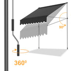 Cosmo Go Klemmmarkise mit Handkurbel mit Solar LED Lichtkette