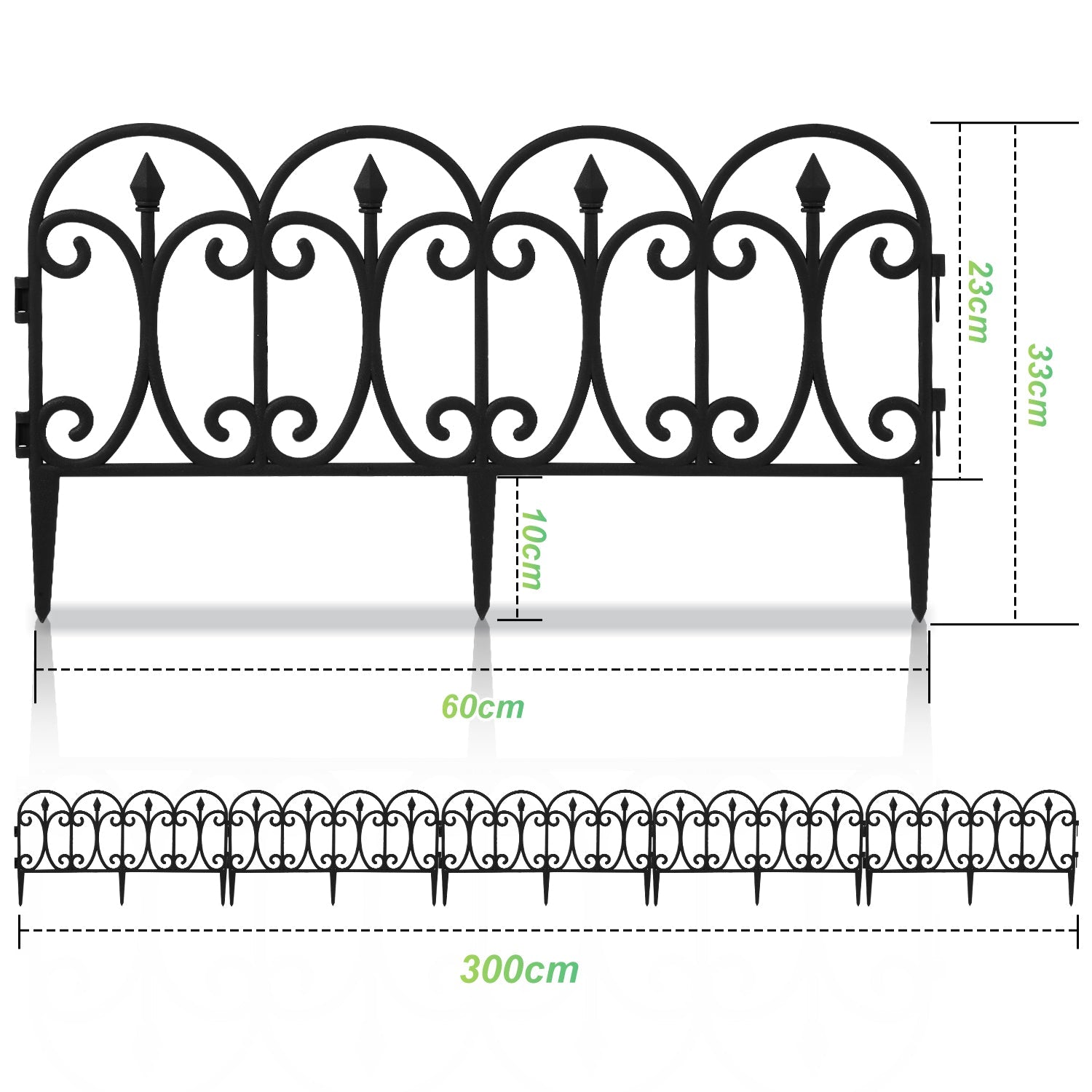 Cosmo Go 5 tlg Beetzaun Beetumrandung Kunststoff