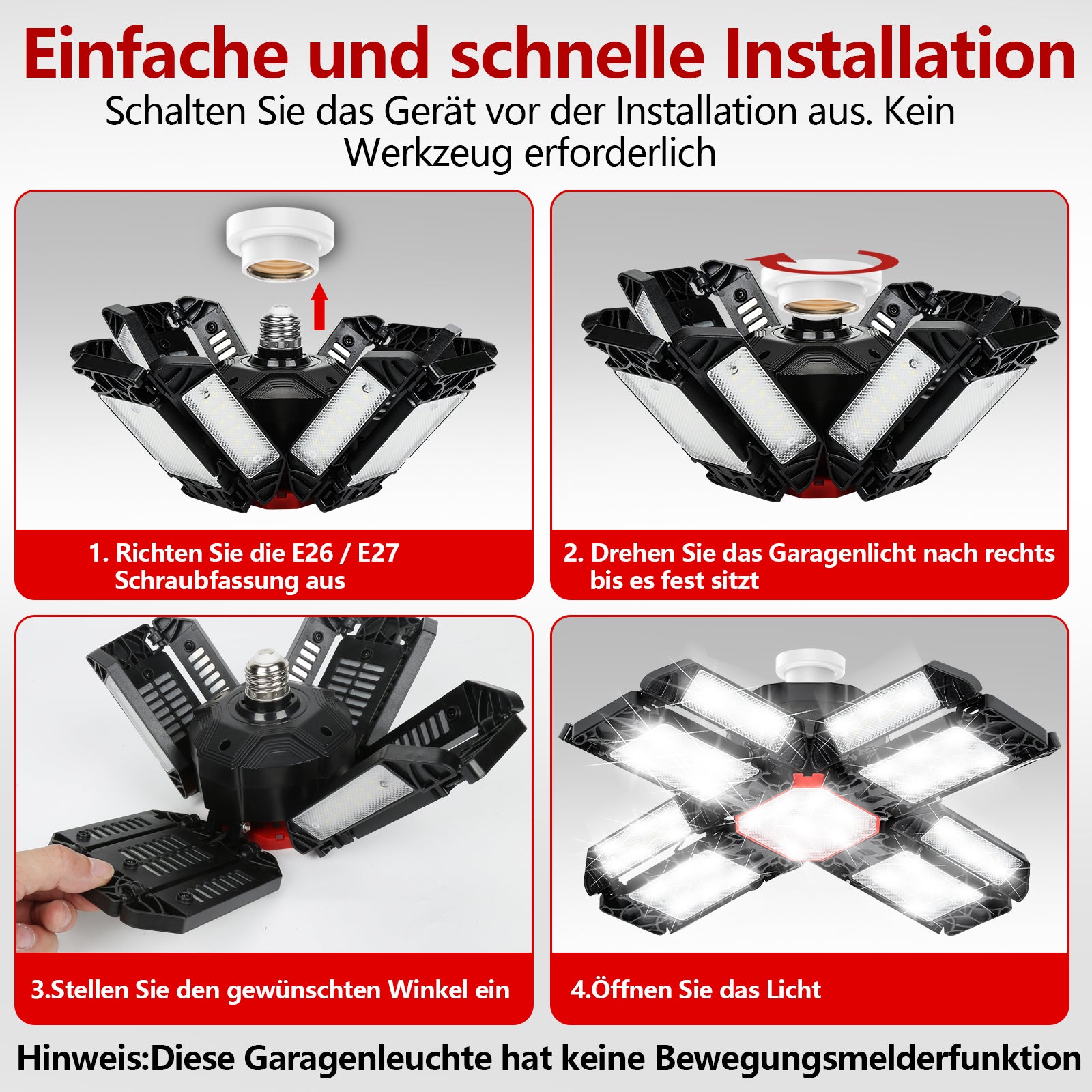 Cosmo Go Led Werkstatt Deckenleuchte Verstellbaren Paneelen 200W