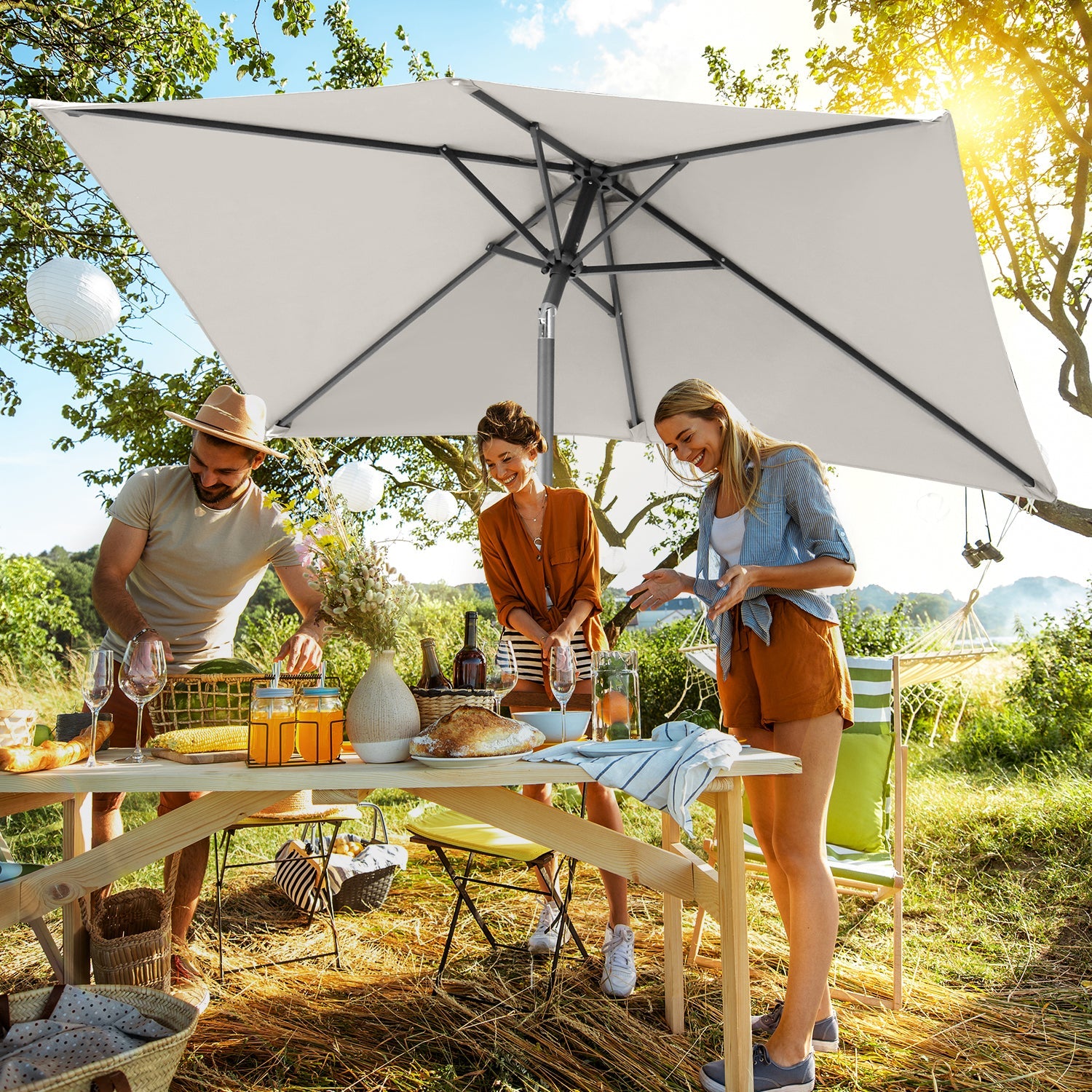 Cosmo Go Sonnenschirm 210x140 / 300x200cm Rechteckig