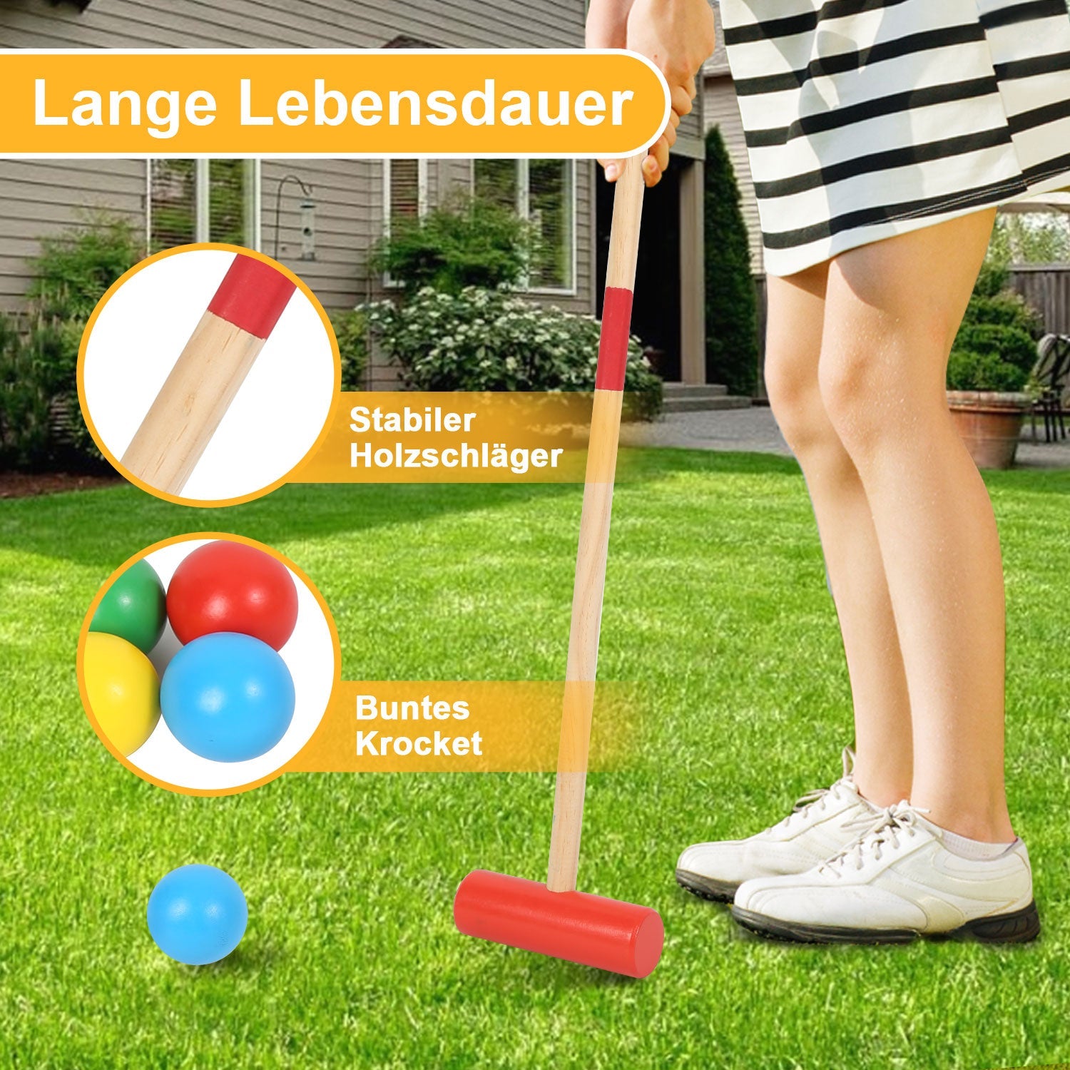 Cosmo Go Krocket Spiel 2-4 Spieler Croquet Set