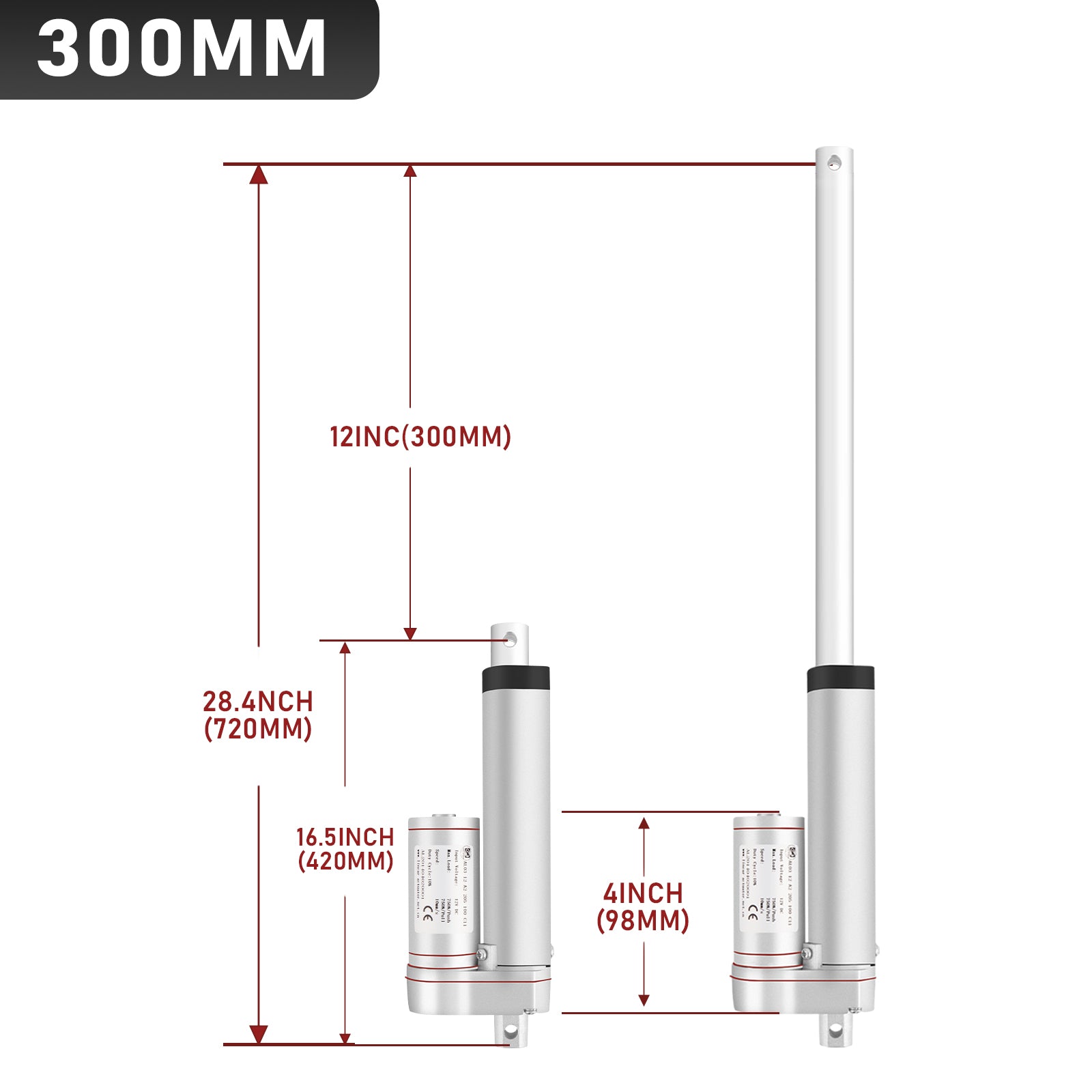 Cosmo Go 1500N Linear Actuator Linearmotor Elektrozylinder 50-400mm