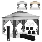 Cosmo Go Pavillon Gartenhütte Faltbares mit Doppeldach 3,3x3,3m