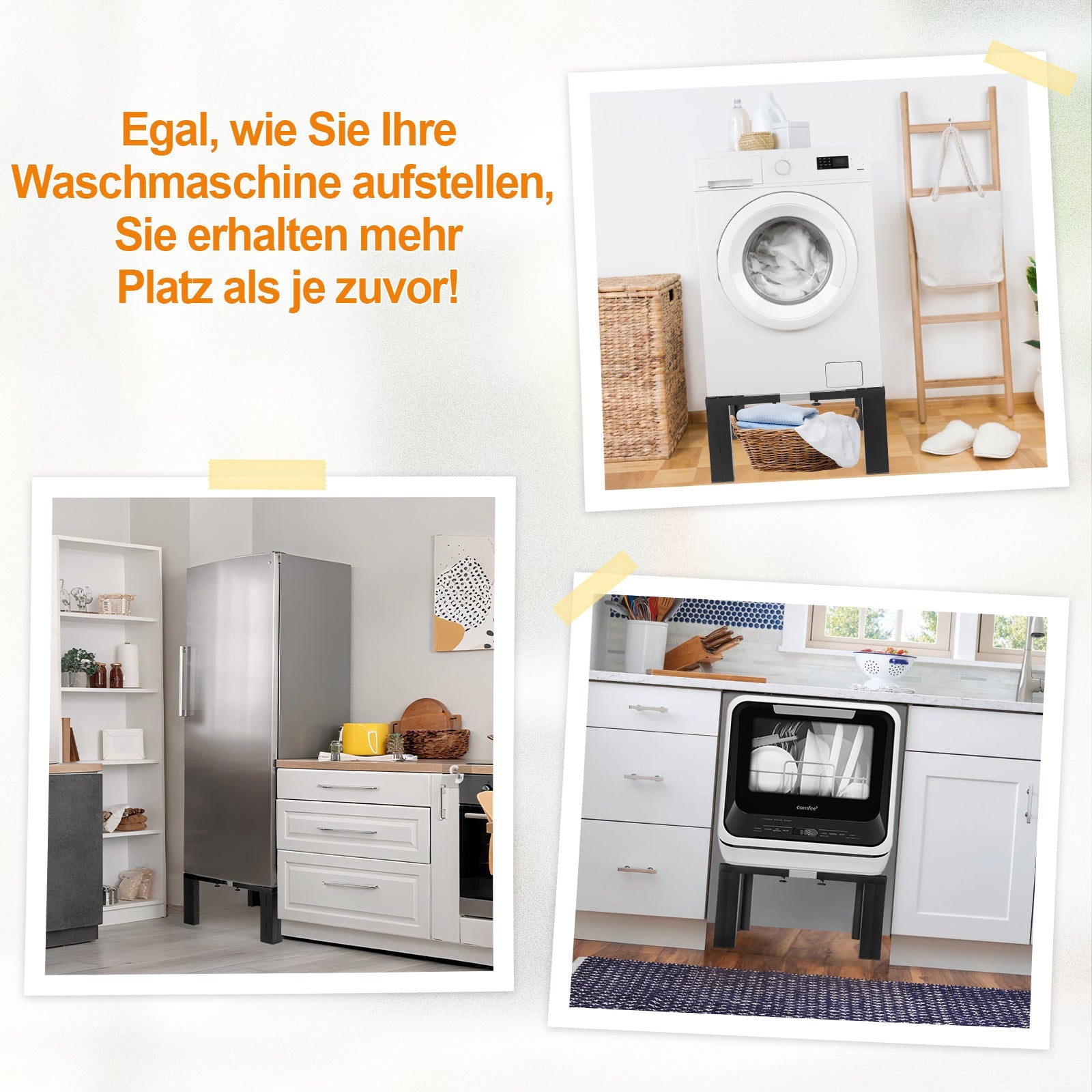 Cosmo Go Waschmaschinen Untergestell mit Skala 50-80cm Einstellbare