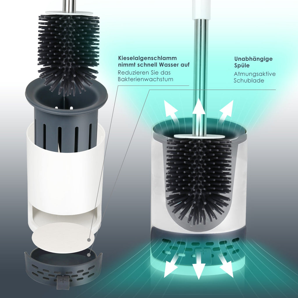 Cosmo Go Silikon Toilettenbürste Steril Edelstahl 2 in 1