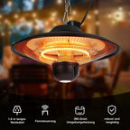 Cosmo Go Heizstrahler Infrarot 2000W Deckenheizstrahler