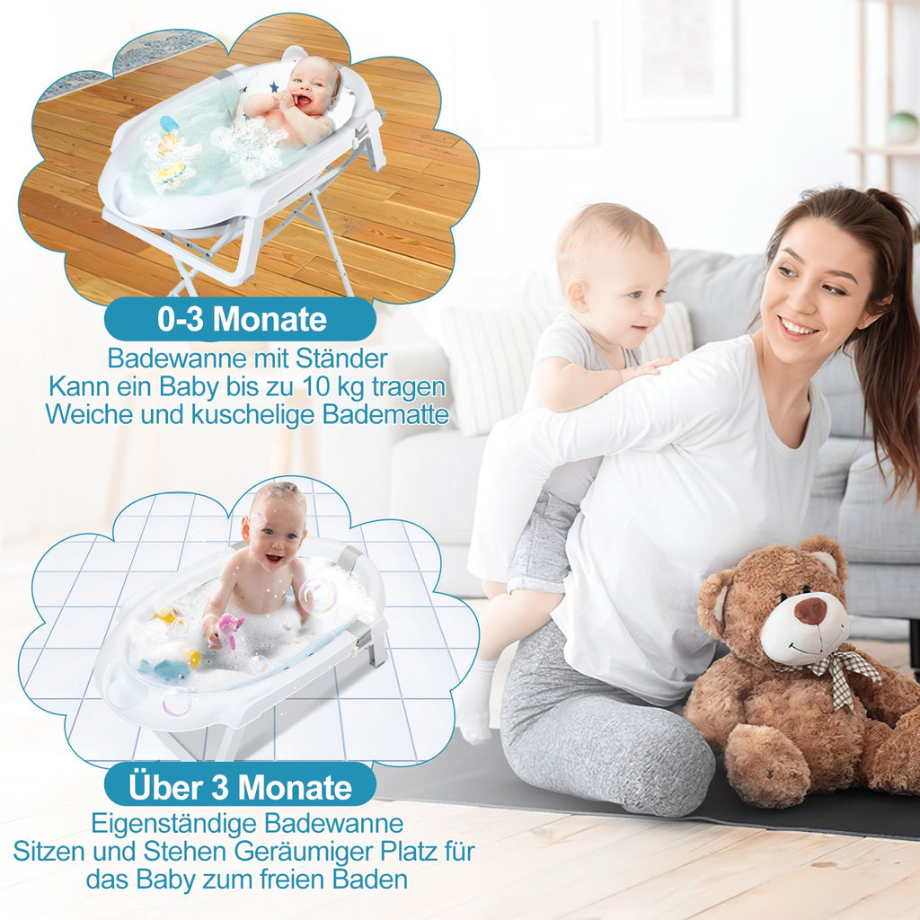 Cosmo Go Babywanne mit Ständer Faltbare mit Thermometer