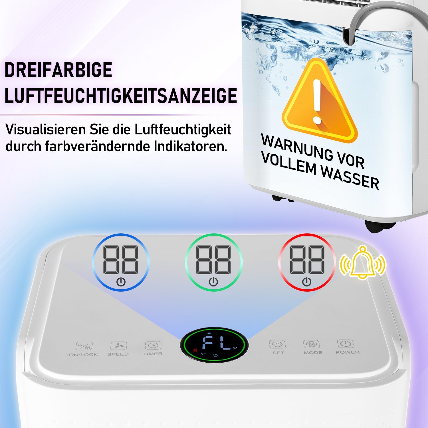Cosmo Go Luftentfeuchter 16L mit Timerfunktion, Wäschetrockungsfunktion, Abtaufunktion