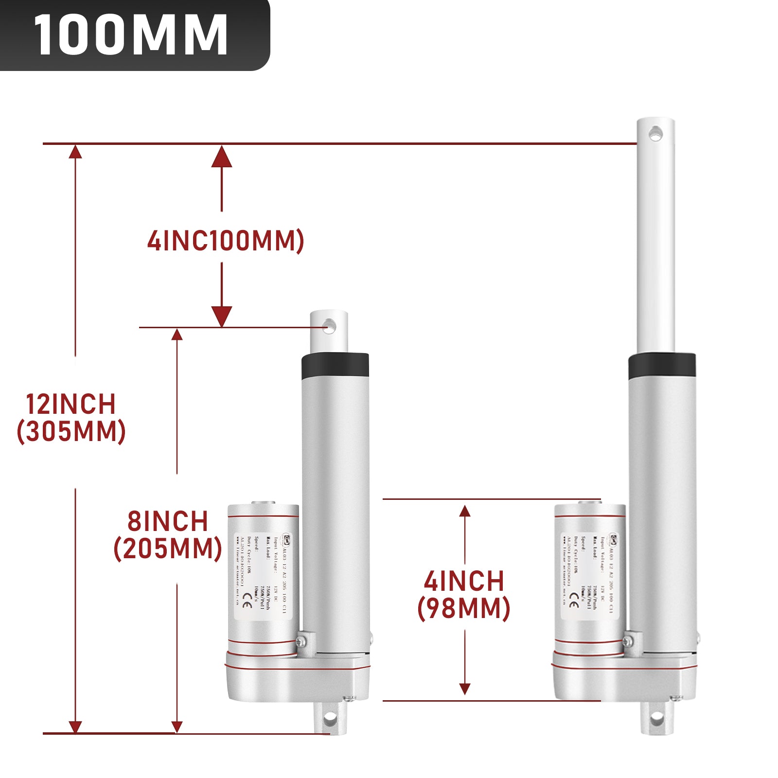 Cosmo Go 1500N Linear Actuator Linearmotor Elektrozylinder 50-400mm