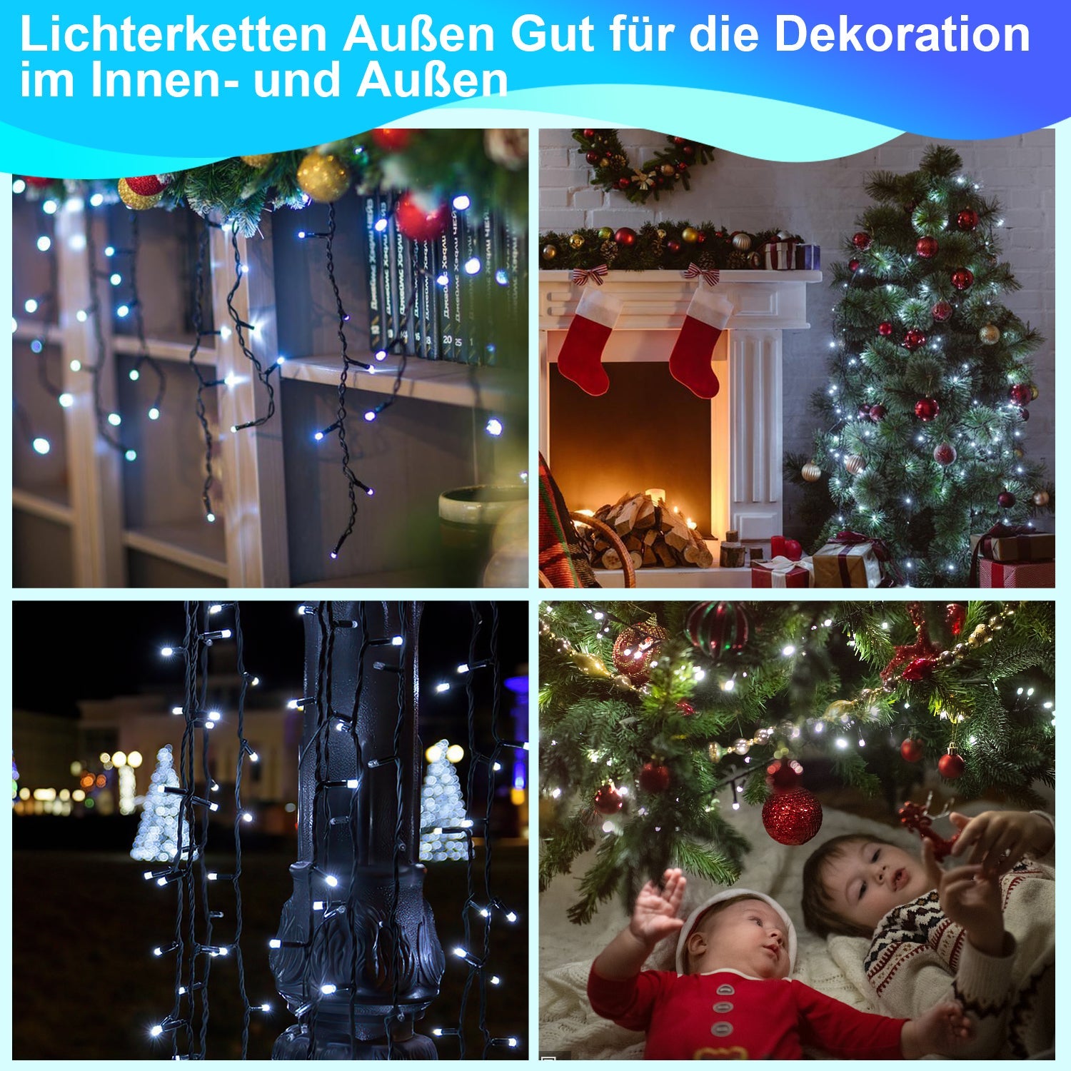 Cosmo Go LED Lichterkette Außen 10m/20m/30m Schwarz Kabel