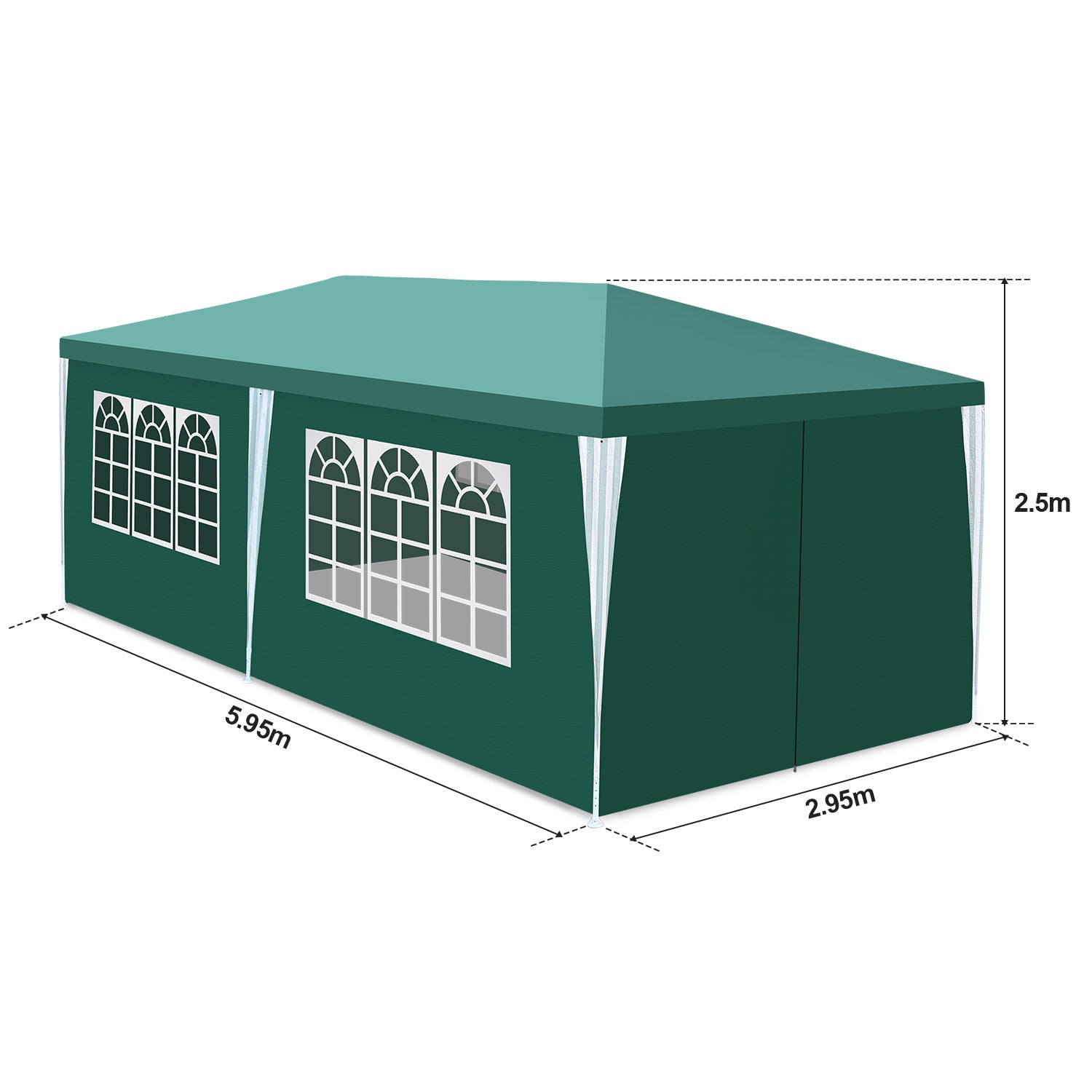 Cosmo Go Pavillon 3x6m Partyzelt Wasserdicht mit Seitenteilen