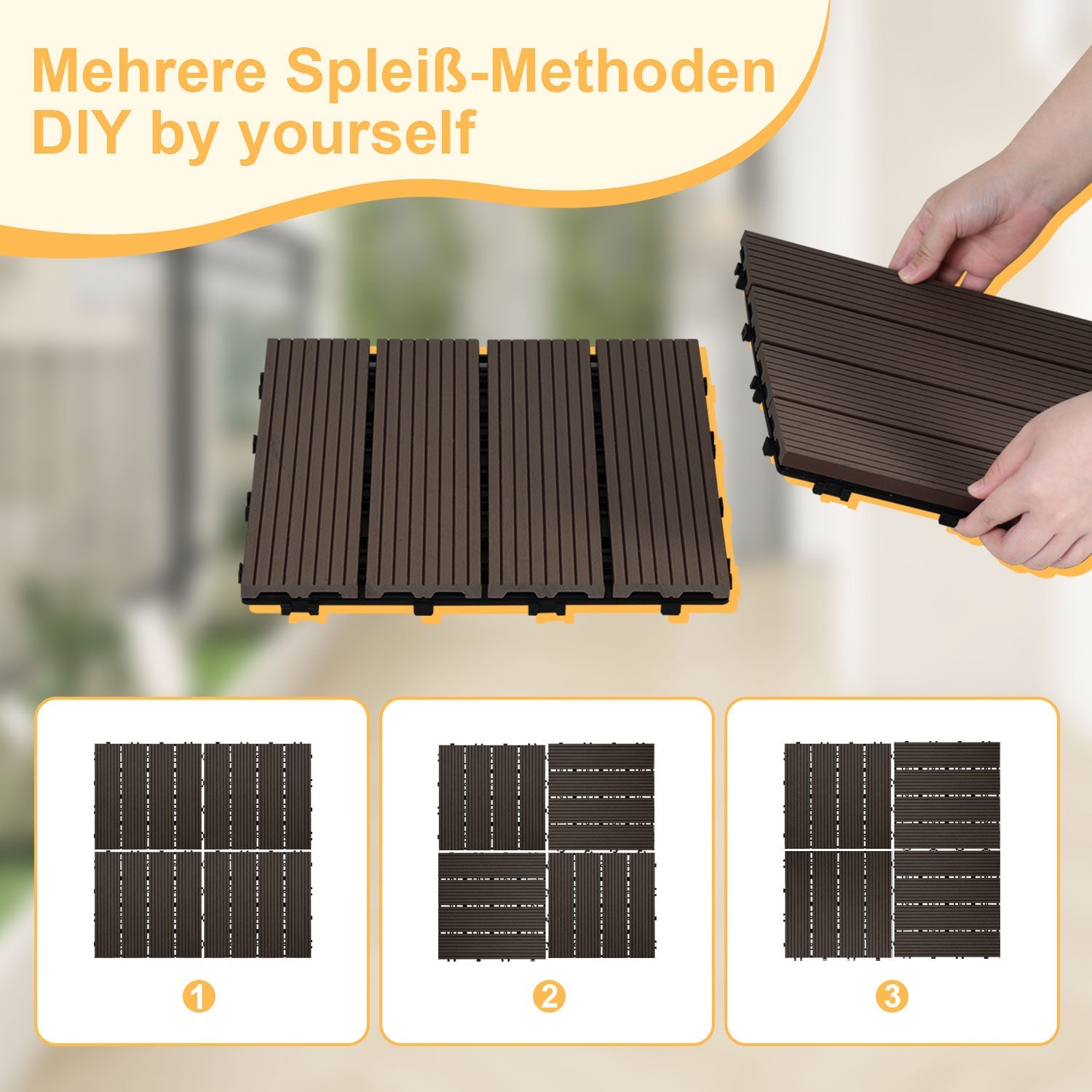 Cosmo Go WPC Terrassenfliesen Klickfliese 30x30cm 11stk