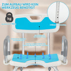 Cosmo Go Duschhocker Duschsitz mit Hochklappbare Armlehne